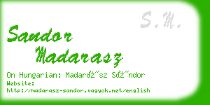 sandor madarasz business card